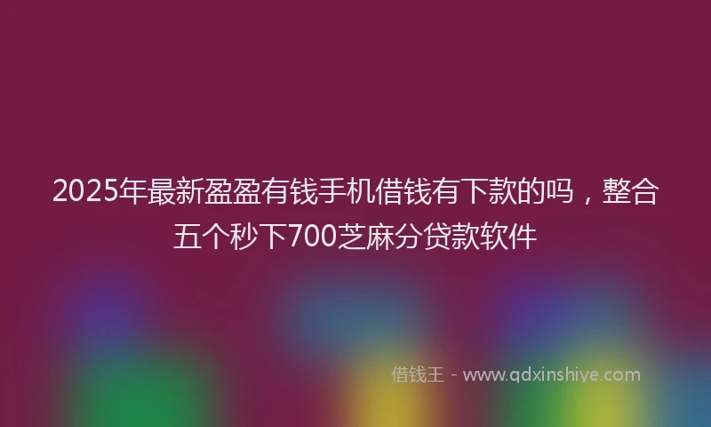 2025年最新盈盈有钱手机借钱有下款的吗，整合五个秒下700芝麻分贷款软件