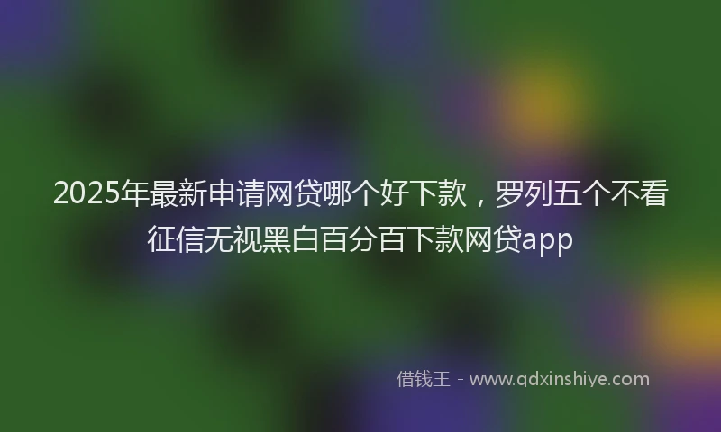 2025年最新申请网贷哪个好下款，罗列五个不看征信无视黑白百分百下款网贷app