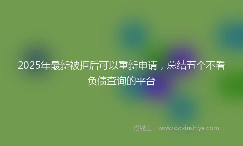 2025年最新被拒后可以重新申请，总结五个不看负债查询的平台