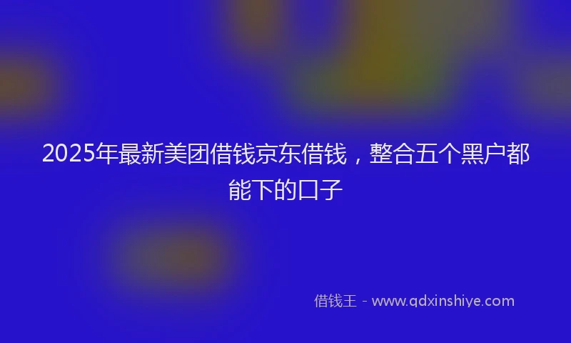 2025年最新美团借钱京东借钱，整合五个黑户都能下的口子