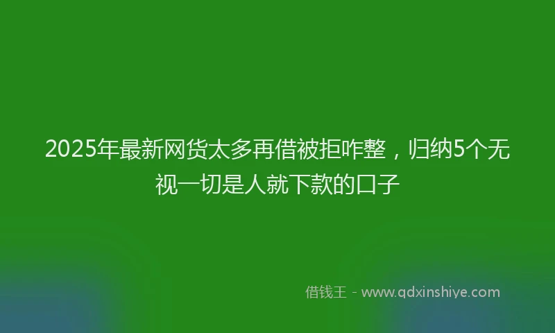 2025年最新网货太多再借被拒咋整，归纳5个无视一切是人就下款的口子