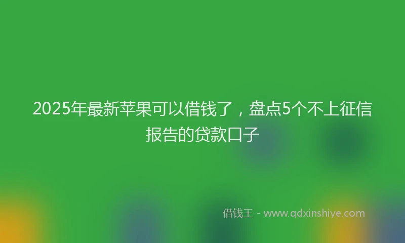 2025年最新苹果可以借钱了，盘点5个不上征信报告的贷款口子