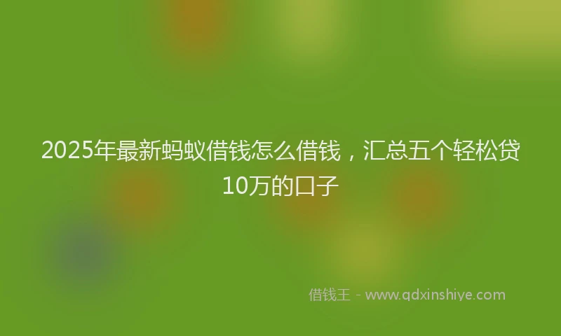 2025年最新蚂蚁借钱怎么借钱，汇总五个轻松贷10万的口子