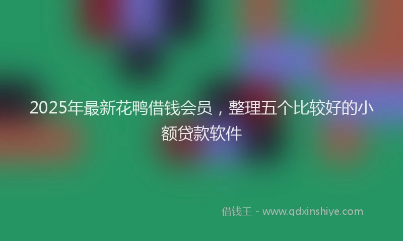 2025年最新花鸭借钱会员，整理五个比较好的小额贷款软件