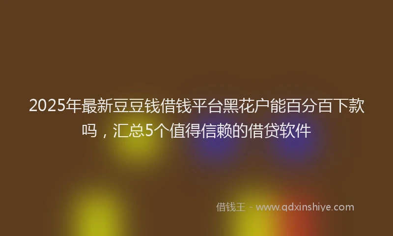 2025年最新豆豆钱借钱平台黑花户能百分百下款吗，汇总5个值得信赖的借贷软件