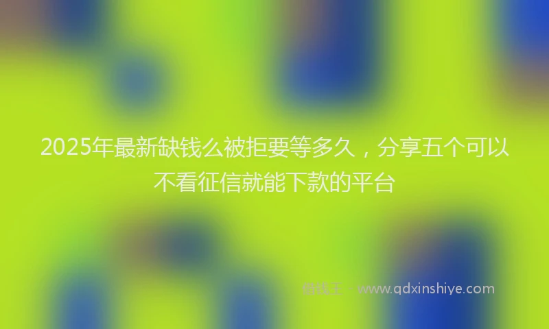2025年最新缺钱么被拒要等多久，分享五个可以不看征信就能下款的平台
