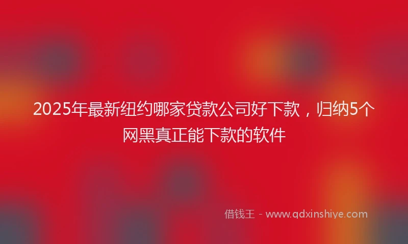 2025年最新纽约哪家贷款公司好下款，归纳5个网黑真正能下款的软件