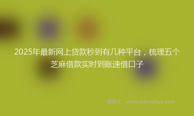 2025年最新网上贷款秒到有几种平台，梳理五个芝麻借款实时到账速借口子