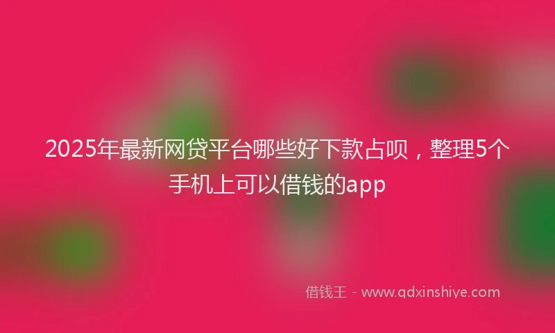 2025年最新网贷平台哪些好下款占呗，整理5个手机上可以借钱的app