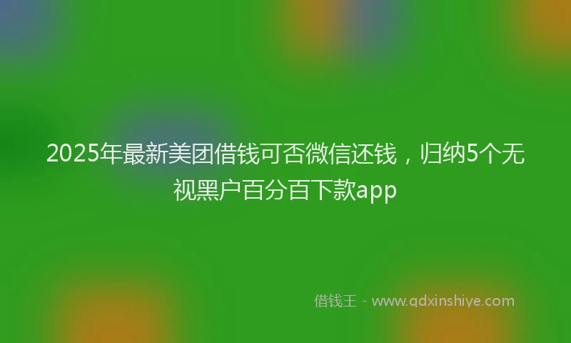 2025年最新美团借钱可否微信还钱，归纳5个无视黑户百分百下款app