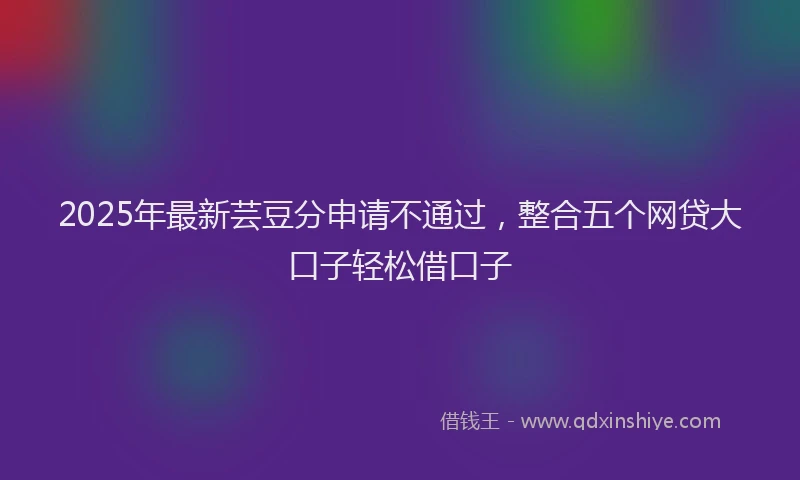 2025年最新芸豆分申请不通过，整合五个网贷大口子轻松借口子