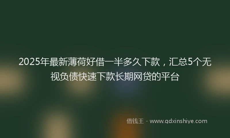 2025年最新薄荷好借一半多久下款，汇总5个无视负债快速下款长期网贷的平台