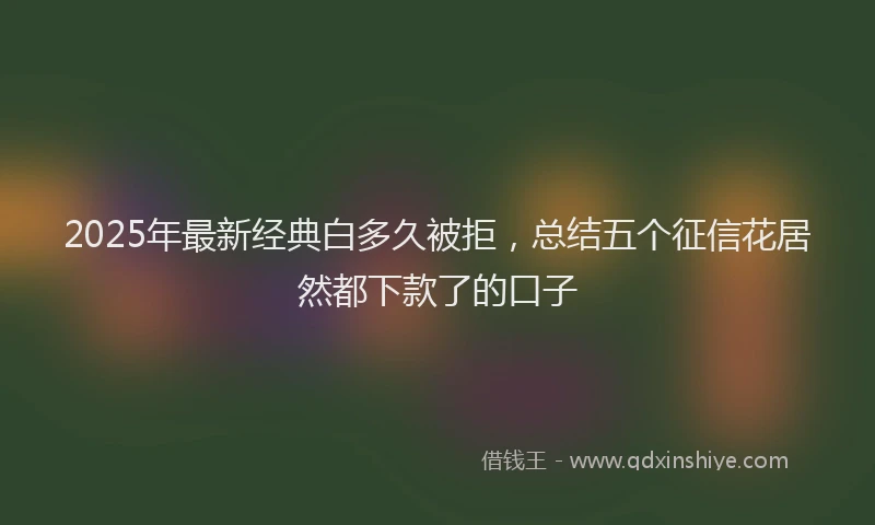 2025年最新经典白多久被拒，总结五个征信花居然都下款了的口子