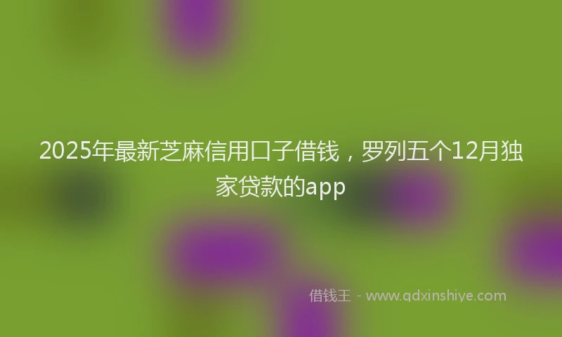 2025年最新芝麻信用口子借钱，罗列五个12月独家贷款的app