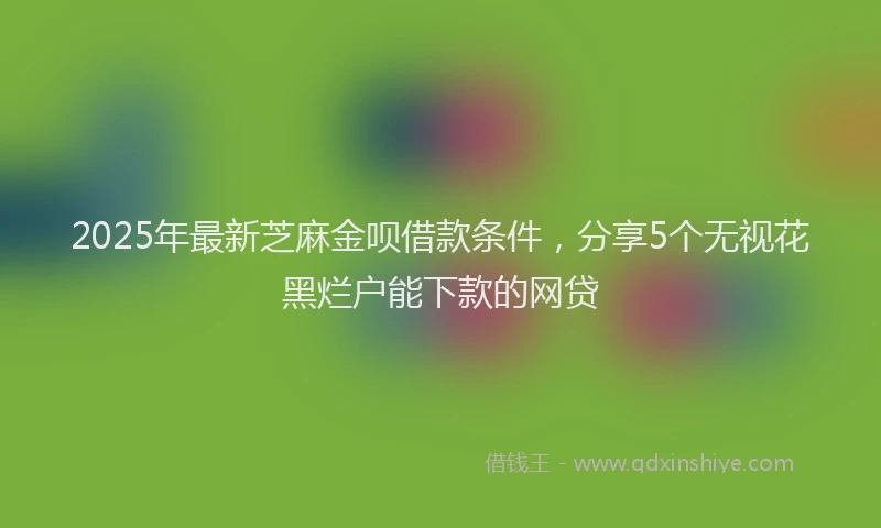 2025年最新芝麻金呗借款条件，分享5个无视花黑烂户能下款的网贷