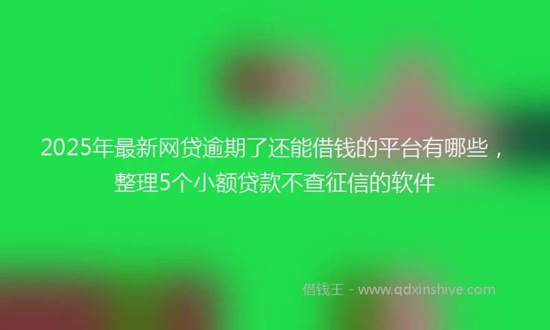 2025年最新网贷逾期了还能借钱的平台有哪些，整理5个小额贷款不查征信的软件