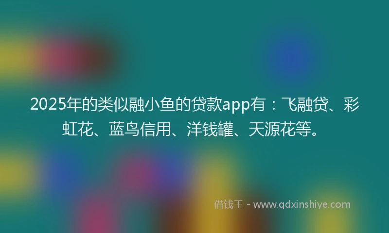 2025年的类似融小鱼的贷款app有：飞融贷、彩虹花、蓝鸟信用、洋钱罐、天源花等。