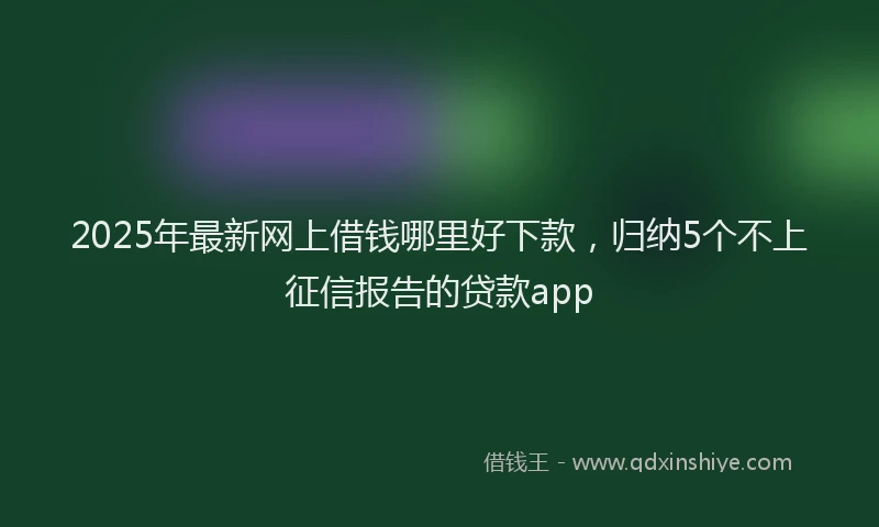 2025年最新网上借钱哪里好下款，归纳5个不上征信报告的贷款app
