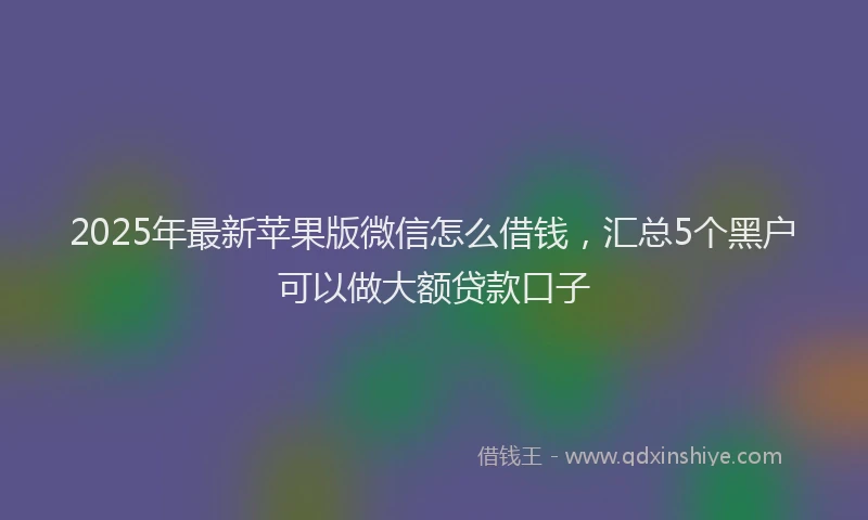 2025年最新苹果版微信怎么借钱，汇总5个黑户可以做大额贷款口子