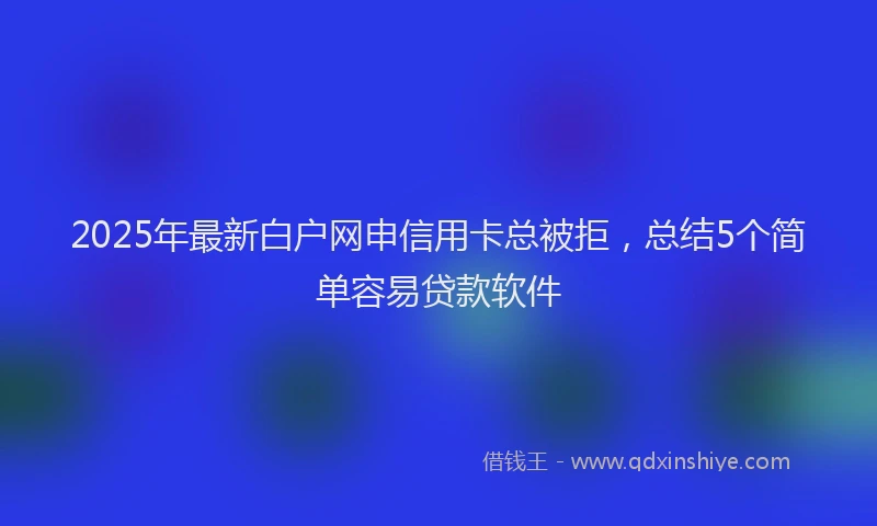 2025年最新白户网申信用卡总被拒，总结5个简单容易贷款软件