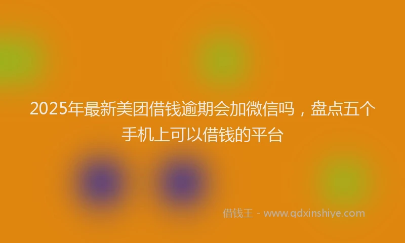 2025年最新美团借钱逾期会加微信吗，盘点五个手机上可以借钱的平台