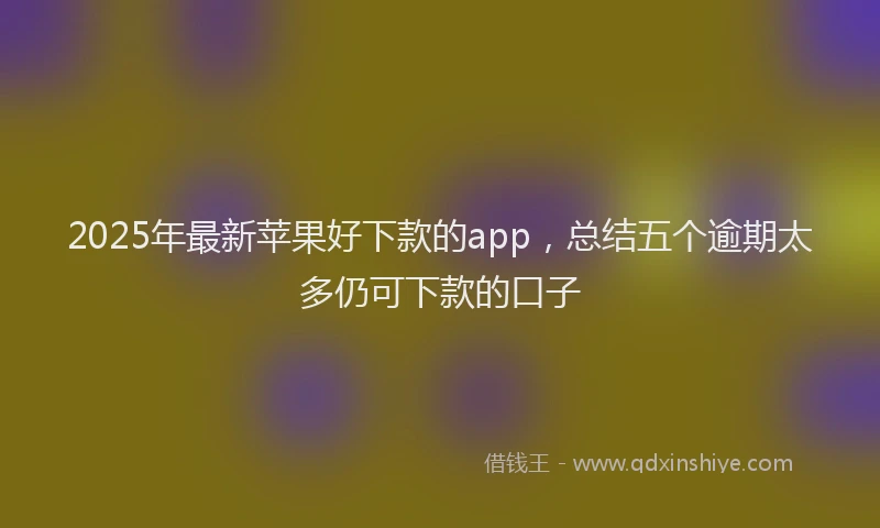 2025年最新苹果好下款的app，总结五个逾期太多仍可下款的口子