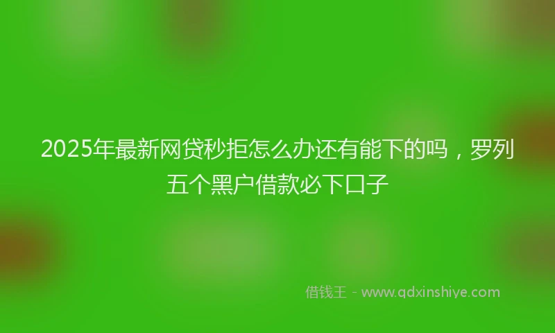 2025年最新网贷秒拒怎么办还有能下的吗，罗列五个黑户借款必下口子