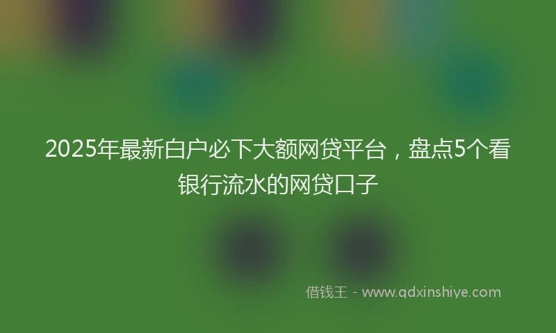 2025年最新白户必下大额网贷平台，盘点5个看银行流水的网贷口子