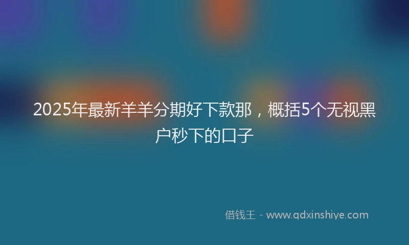 2025年最新羊羊分期好下款那，概括5个无视黑户秒下的口子