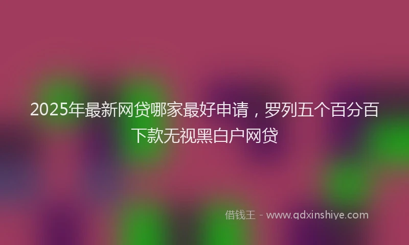 2025年最新网贷哪家最好申请，罗列五个百分百下款无视黑白户网贷