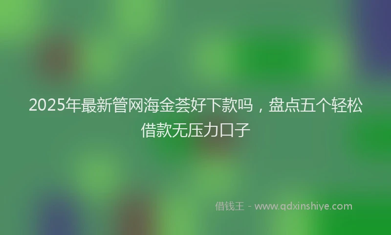 2025年最新管网海金荟好下款吗，盘点五个轻松借款无压力口子