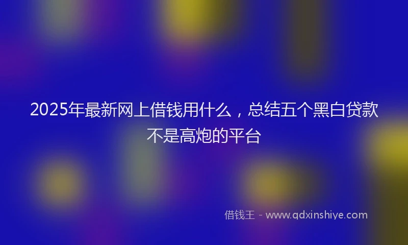 2025年最新网上借钱用什么，总结五个黑白贷款不是高炮的平台