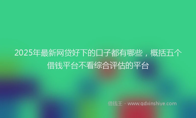 2025年最新网贷好下的口子都有哪些，概括五个借钱平台不看综合评估的平台