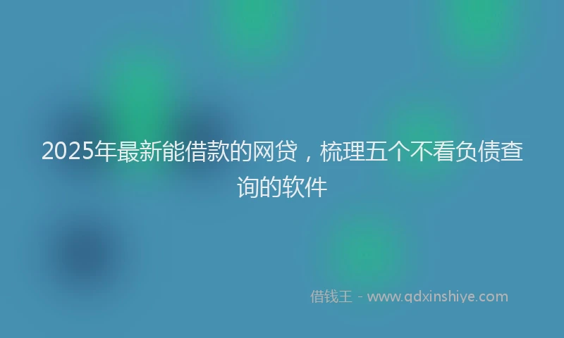 2025年最新能借款的网贷，梳理五个不看负债查询的软件