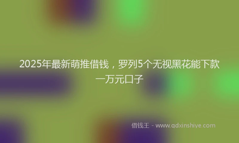 2025年最新萌推借钱，罗列5个无视黑花能下款一万元口子