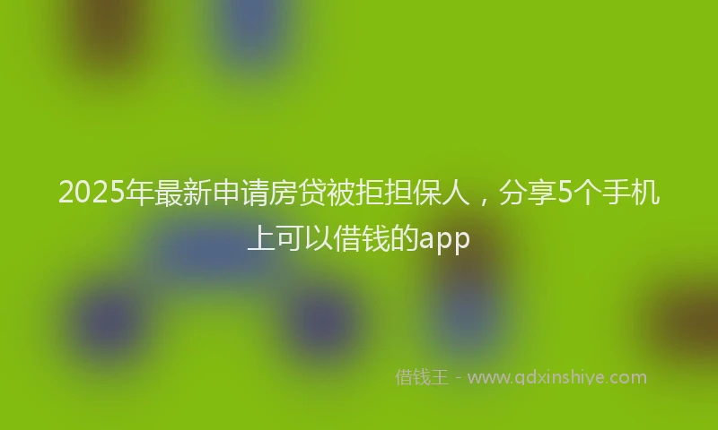 2025年最新申请房贷被拒担保人，分享5个手机上可以借钱的app