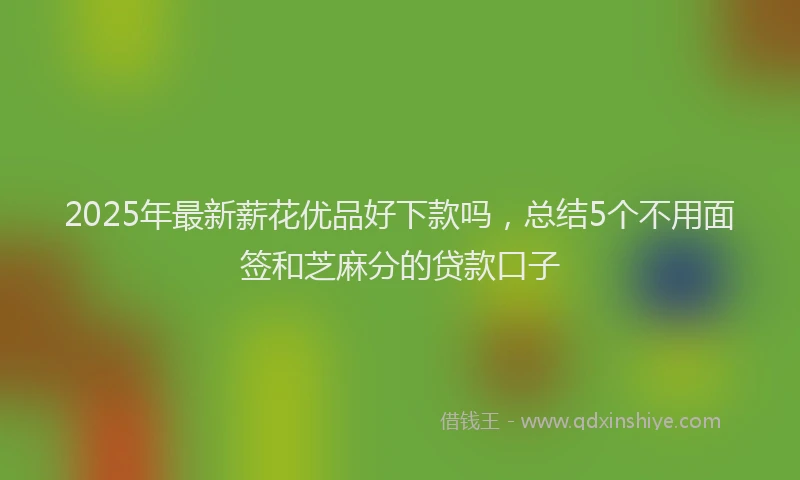 2025年最新薪花优品好下款吗，总结5个不用面签和芝麻分的贷款口子