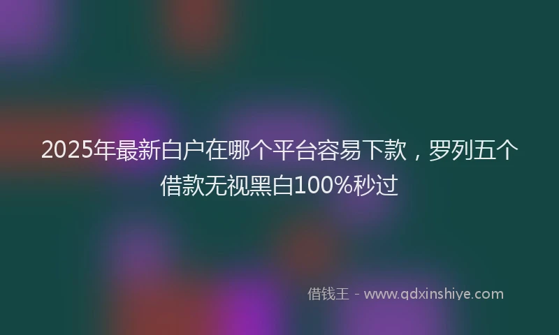 2025年最新白户在哪个平台容易下款，罗列五个借款无视黑白100%秒过