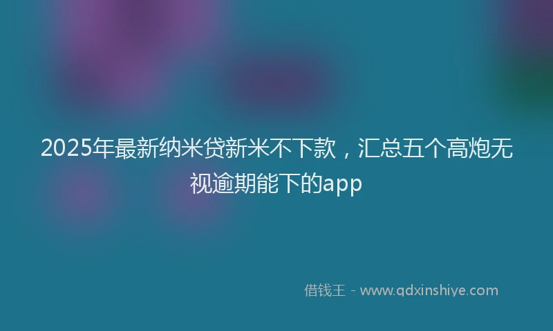 2025年最新纳米贷新米不下款，汇总五个高炮无视逾期能下的app