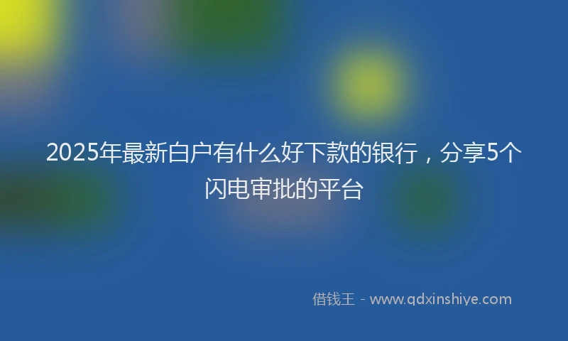 2025年最新白户有什么好下款的银行，分享5个闪电审批的平台