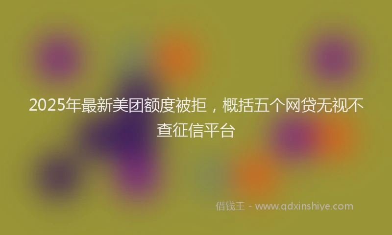 2025年最新美团额度被拒，概括五个网贷无视不查征信平台