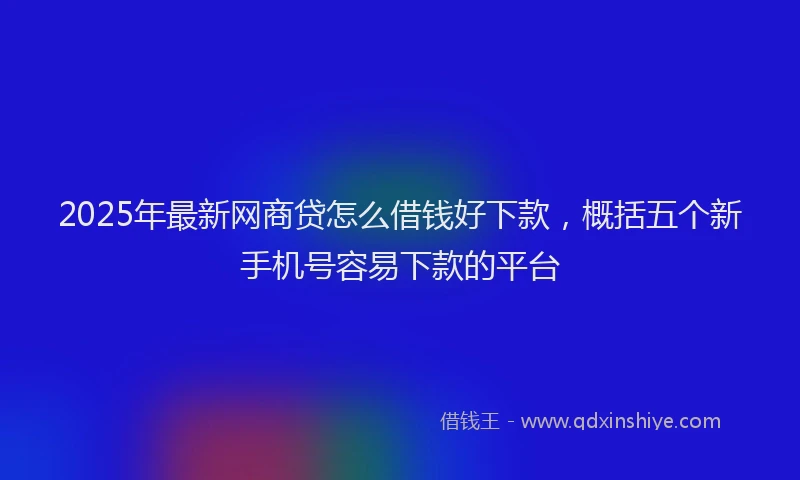 2025年最新网商贷怎么借钱好下款，概括五个新手机号容易下款的平台