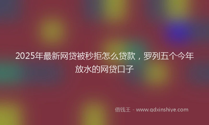 2025年最新网贷被秒拒怎么贷款，罗列五个今年放水的网贷口子