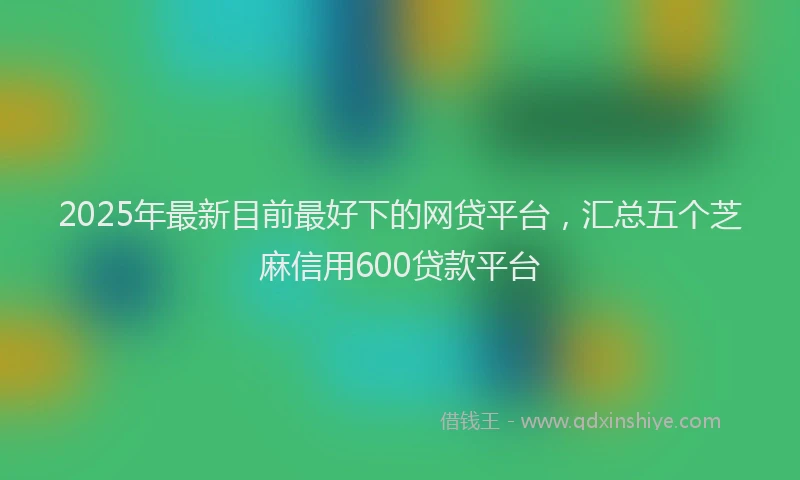 2025年最新目前最好下的网贷平台，汇总五个芝麻信用600贷款平台