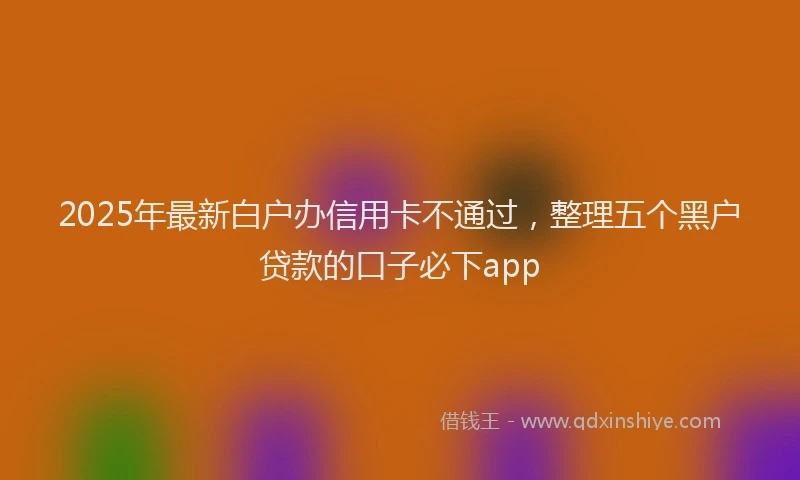 2025年最新白户办信用卡不通过，整理五个黑户贷款的口子必下app
