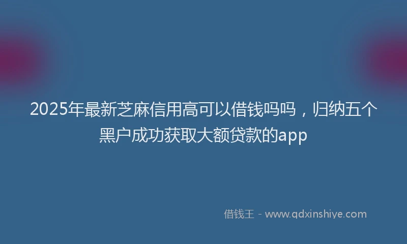 2025年最新芝麻信用高可以借钱吗吗，归纳五个黑户成功获取大额贷款的app