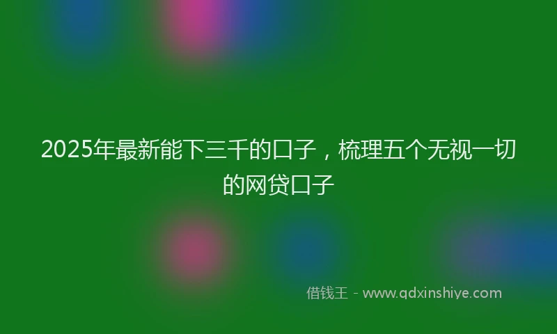 2025年最新能下三千的口子，梳理五个无视一切的网贷口子