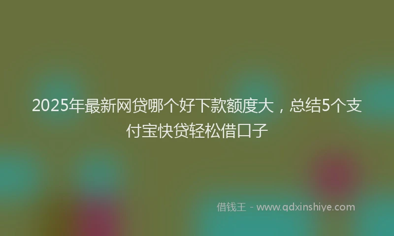 2025年最新网贷哪个好下款额度大，总结5个支付宝快贷轻松借口子