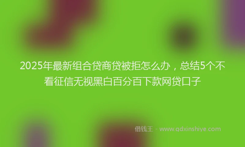 2025年最新组合贷商贷被拒怎么办，总结5个不看征信无视黑白百分百下款网贷口子