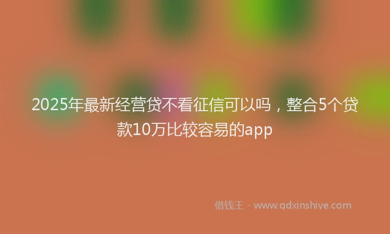 2025年最新经营贷不看征信可以吗，整合5个贷款10万比较容易的app